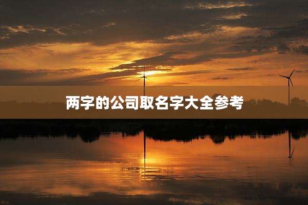 两字的公司取名字大全参考