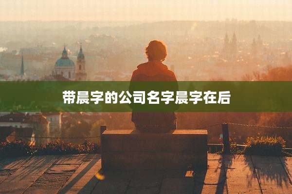 带晨字的公司名字晨字在后