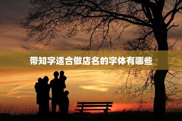 带知字适合做店名的字体有哪些