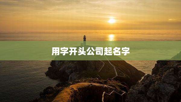 用字开头公司起名字