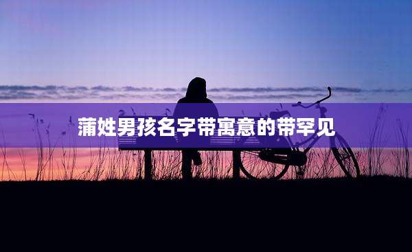 蒲姓男孩名字带寓意的带罕见