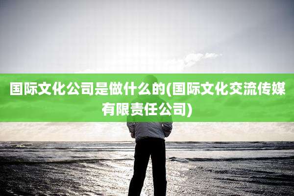 国际文化公司是做什么的(国际文化交流传媒有限责任公司)