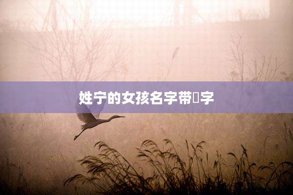 姓宁的女孩名字带莀字