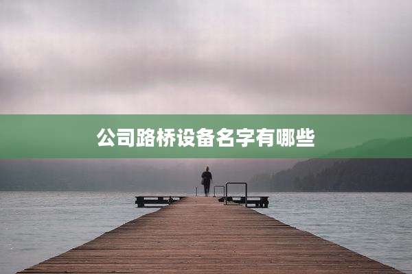 公司路桥设备名字有哪些