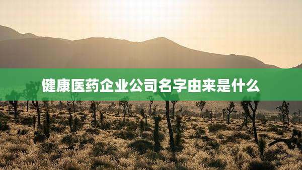 健康医药企业公司名字由来是什么