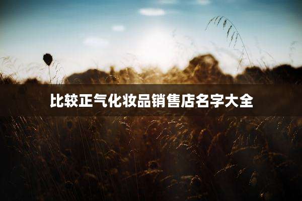 比较正气化妆品销售店名字大全