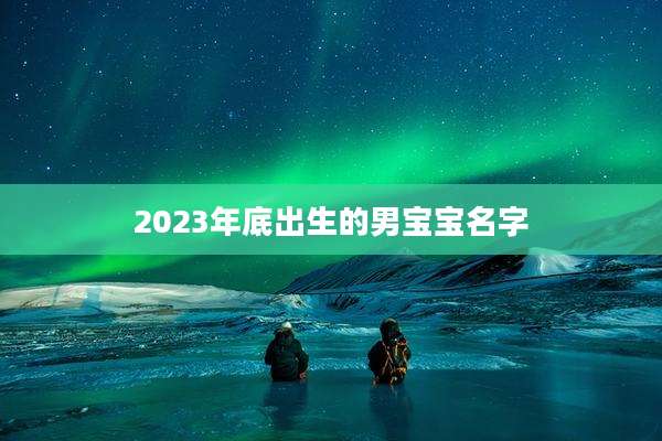 2023年底出生的男宝宝名字