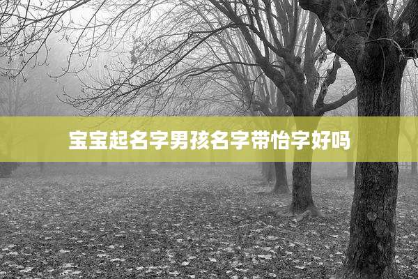宝宝起名字男孩名字带怡字好吗