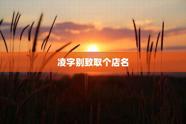 凌字别致取个店名