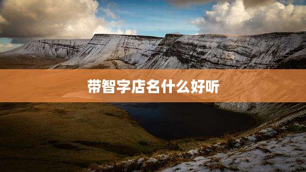 带智字店名什么好听