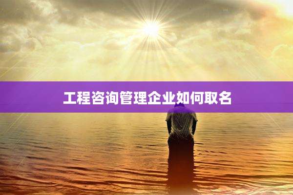 工程咨询管理企业如何取名