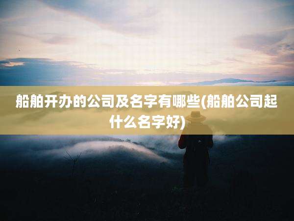 船舶开办的公司及名字有哪些(船舶公司起什么名字好)