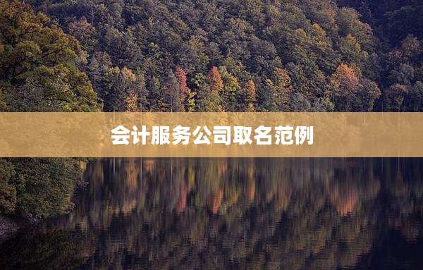 会计服务公司取名范例