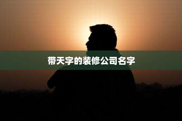 带天字的装修公司名字