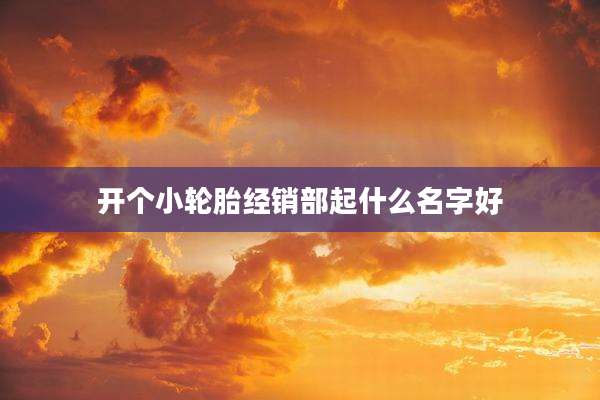 开个小轮胎经销部起什么名字好