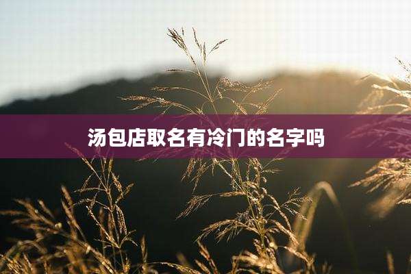 汤包店取名有冷门的名字吗
