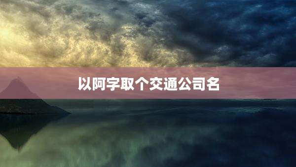 以阿字取个交通公司名
