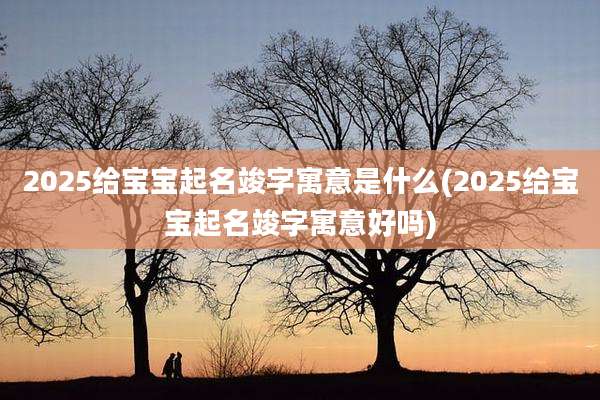 2025给宝宝起名竣字寓意是什么(2025给宝宝起名竣字寓意好吗)