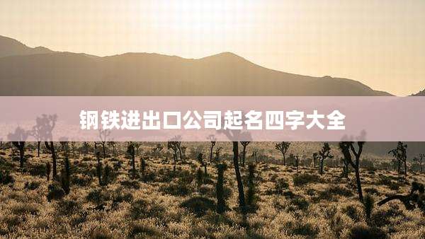 钢铁进出口公司起名四字大全