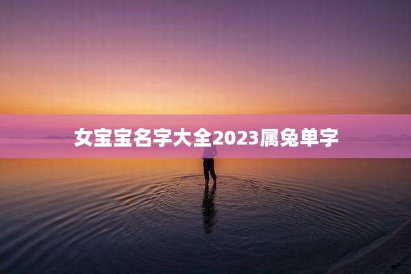 女宝宝名字大全2023属兔单字
