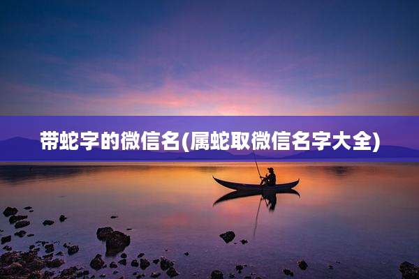 带蛇字的微信名(属蛇取微信名字大全)