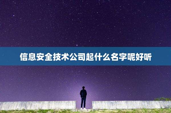 信息安全技术公司起什么名字呢好听