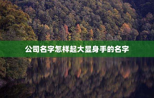 公司名字怎样起大显身手的名字