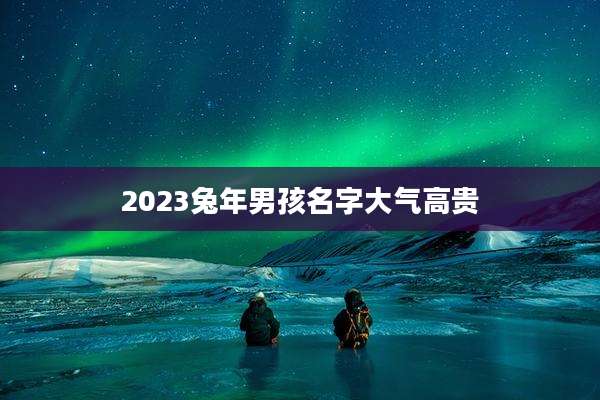 2023兔年男孩名字大气高贵