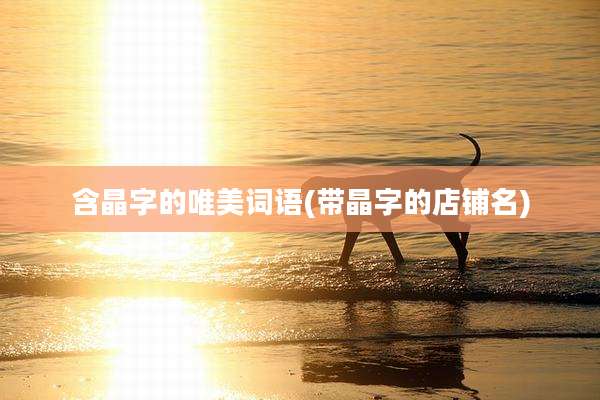 含晶字的唯美词语(带晶字的店铺名)