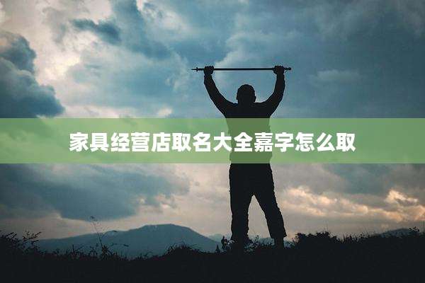 家具经营店取名大全嘉字怎么取