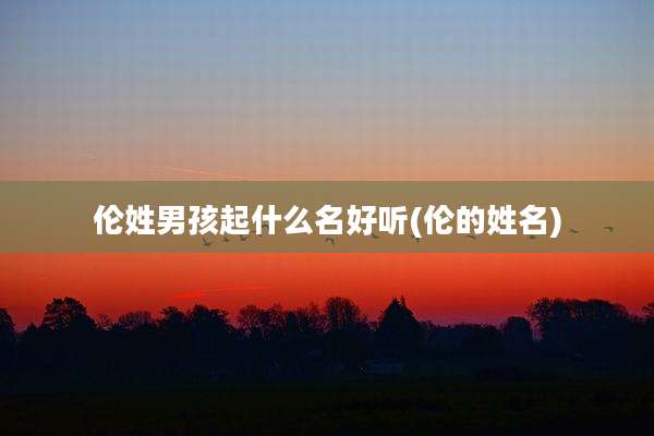 伦姓男孩起什么名好听(伦的姓名)