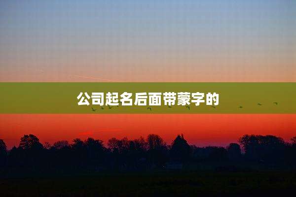 公司起名后面带蒙字的