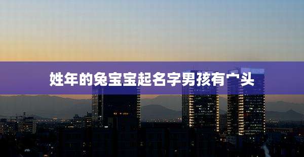姓年的兔宝宝起名字男孩有宀头