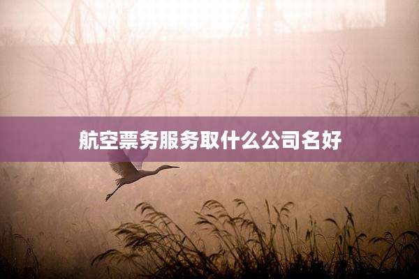 航空票务服务取什么公司名好