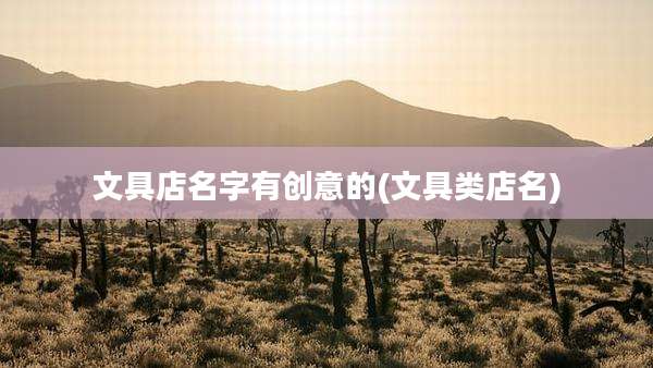 文具店名字有创意的(文具类店名)