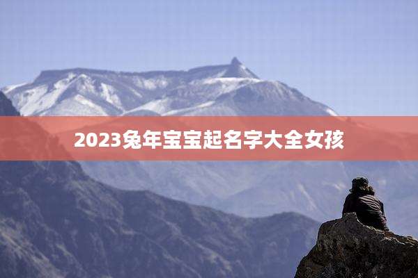 2023兔年宝宝起名字大全女孩