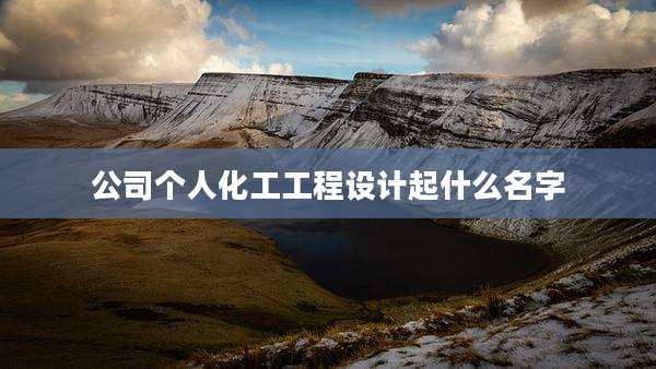公司个人化工工程设计起什么名字