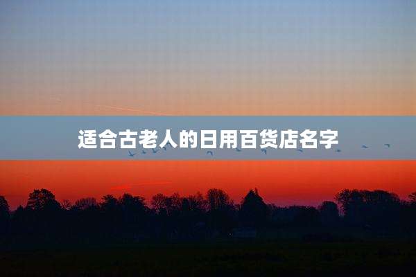 适合古老人的日用百货店名字