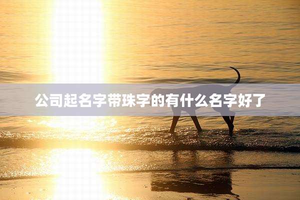 公司起名字带珠字的有什么名字好了