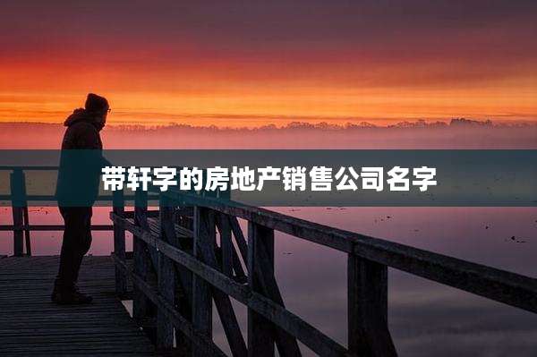 带轩字的房地产销售公司名字