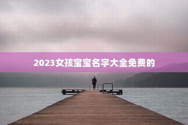 2023女孩宝宝名字大全免费的
