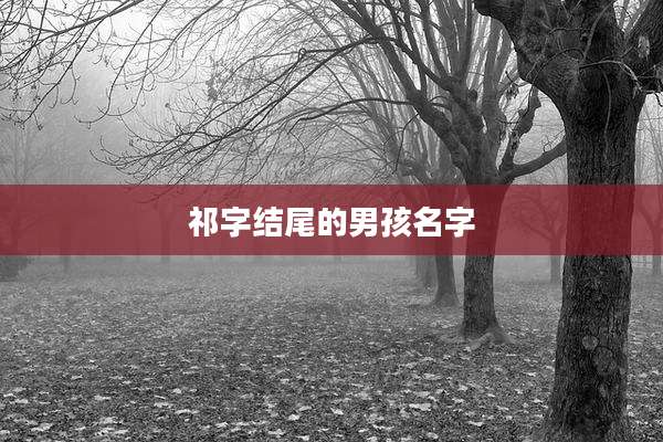 祁字结尾的男孩名字