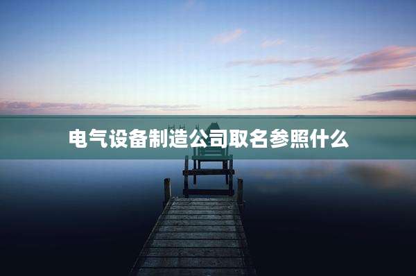 电气设备制造公司取名参照什么