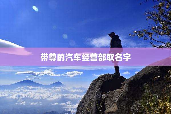 带尊的汽车经营部取名字