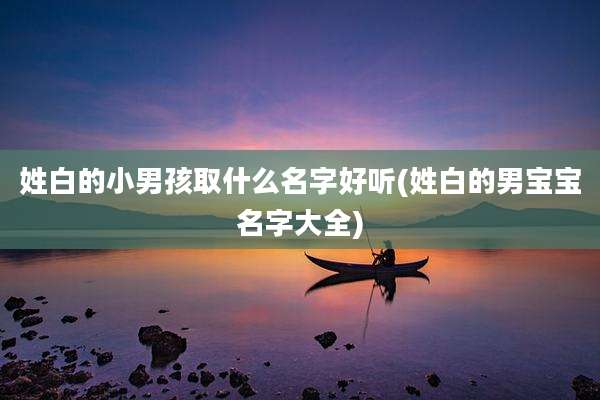 姓白的小男孩取什么名字好听(姓白的男宝宝名字大全)