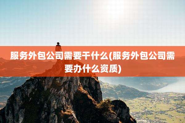 服务外包公司需要干什么(服务外包公司需要办什么资质)
