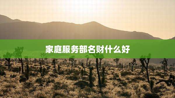 家庭服务部名财什么好