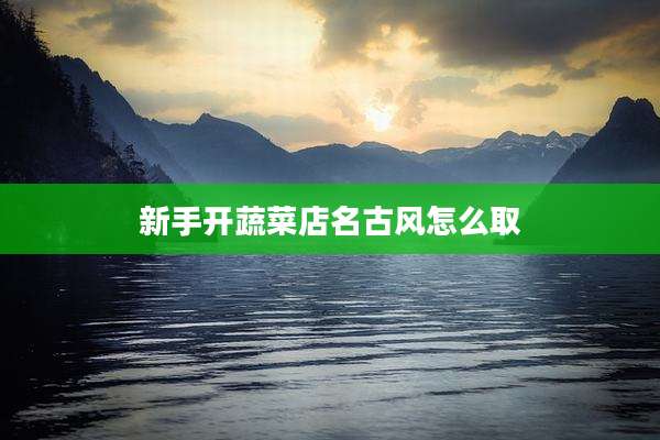 新手开蔬菜店名古风怎么取