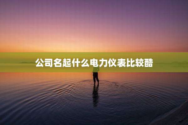 公司名起什么电力仪表比较酷