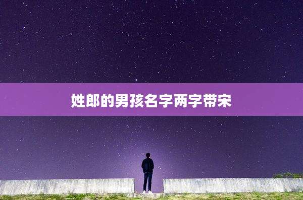 姓郎的男孩名字两字带宋